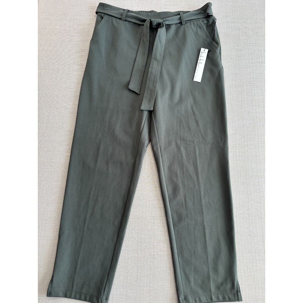 Nicole Miller Women's NWT Moss Green Belted Dress Pants Career Size M